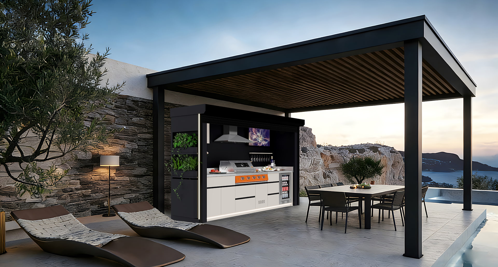 Nhà hàng BBQ có màn trập lăn